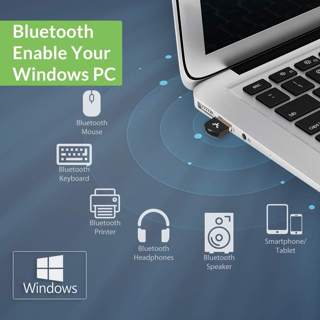 Amplía las funcionalidades de tu PC Windows con conectividad Bluetooth para múltiples dispositivos como teclado, ratón y auriculares.